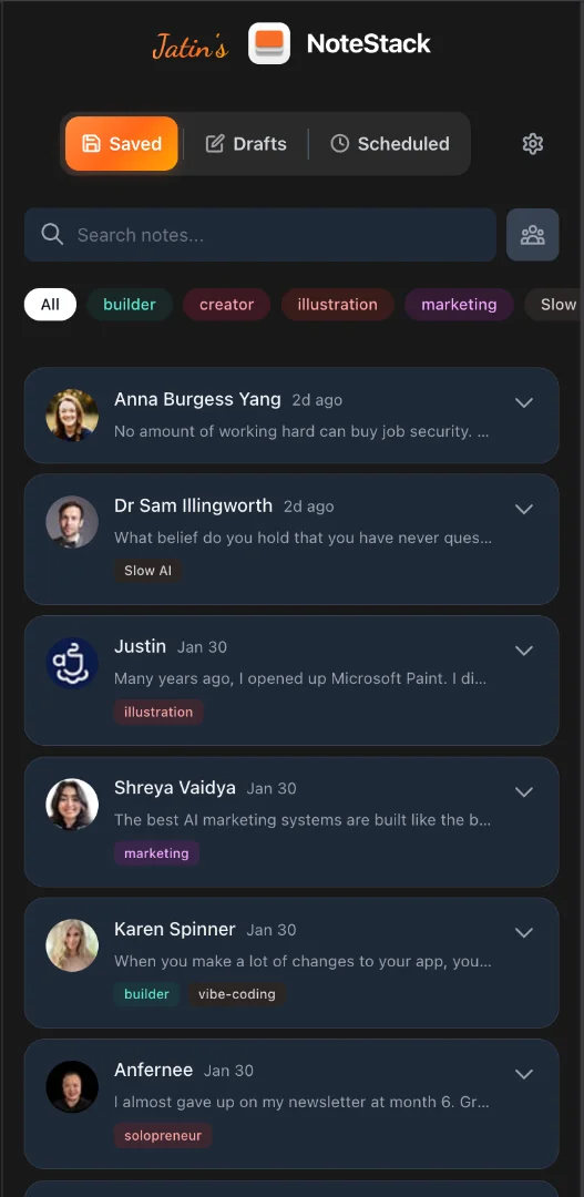 NoteStack screenshot 1